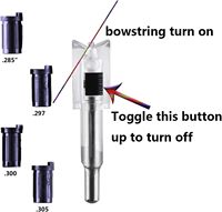 Lot de 6 pointes lumineuses pour flèches de arbalète, calibres .285/.297/.300/.305, avec interrupteur marche/arrêt haute visibilité inclus