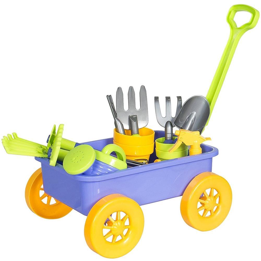Hydraulic trolley and garden tools for kids and girls Conjunto Infantil Juego de botany and gardening