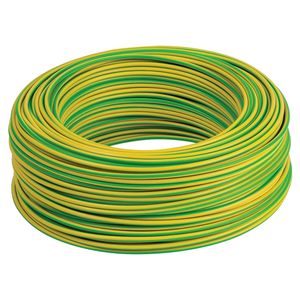 Câble électrique monoconducteur Fs17 1,5 mm jaune-vert, bobine de 100 m pour usage en bâtiment, conducteur en cuivre, isolation PVC - Product Image 2