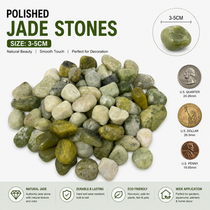 Piedras Decorativas de Jade Verde Natural Pulido BOYA de 3-5 cm, Ecológicas, de Primera Calidad, para Suculentas, Plantas de Interior y Jarrones - Product Image 1