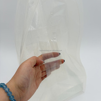 Sac d'emballage alimentaire sous vide personnalisé en nylon PE plastique transparent de 5 kg et 10 kg avec fermeture sur 4 côtés et poignée Doypack