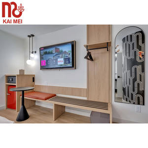 Meubles européens modernes en bois de mélamine de conception de luxe d'hôtel de confort meubles de chambre à coucher jumeaux d'hôtel - Product Image 6