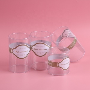 OEM ODM clear color printing cylinder round transparent PP PET PVC plastic packaging tube box with lids suppliers