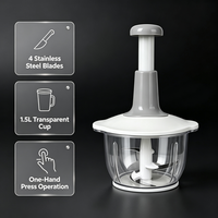 Mini robot culinaire multifonctionnel à pression manuelle, outil de cuisine portable pour mélanger, hacher les légumes et couper l'ail