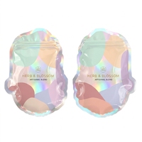 Sac Mylar de qualité alimentaire, finition mate ou brillante, découpé à l'emporte-pièce, holographique, avec fermeture éclair résistante aux enfants, vente en gros du fabricant