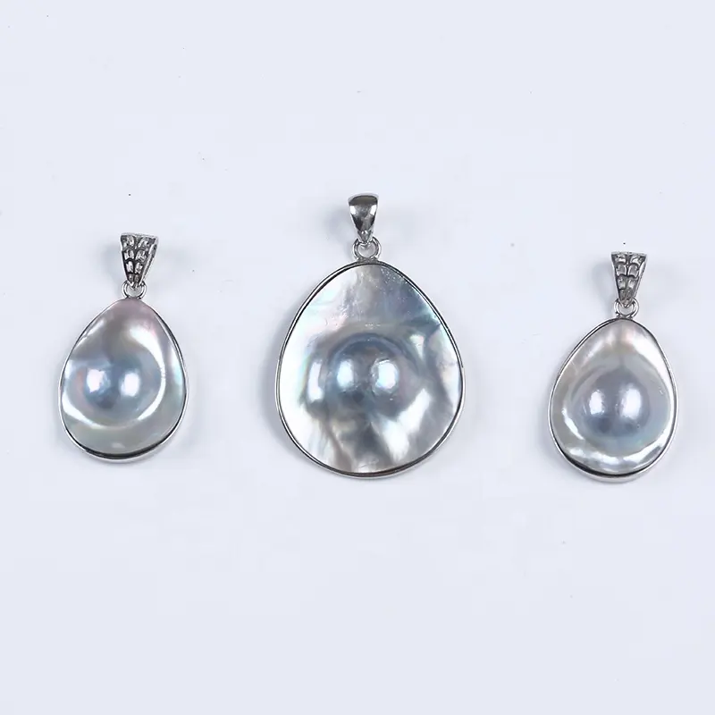 silver jewelry unique mabe pearl pendant fashion accessory