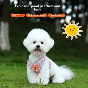 Arnés de correa para perro de moda, chaleco reflectante de patrón sólido para mascotas para perros pequeños y medianos para Teddy Bichon y Corgi, Material acolchado - Product Image 2