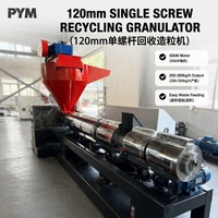 Granulateur de recyclage de plastique à vis simple SJ120, ligne de pelletisation de brins PE PP 55 kW