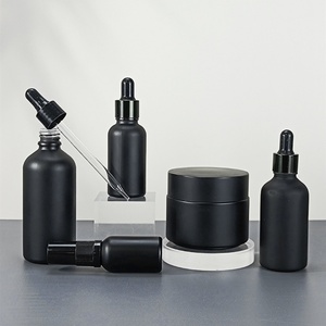 Frosted Black 5ml 10ml 15ml 20ml 30ml 50ml 100ml Matte Black Glass Dropper Black Essential Oil Bottle - Product Image 1