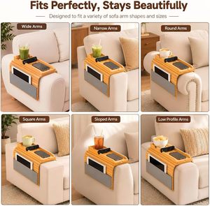 Couch Armrest Table Armrest Tray 2-in-1 Foldable Sofa <strong>Arm</strong> Tray with Cup Holder Clip-On Couch <strong>Caddy</strong> for Remotes Phone Drink Snack - Product Image 6