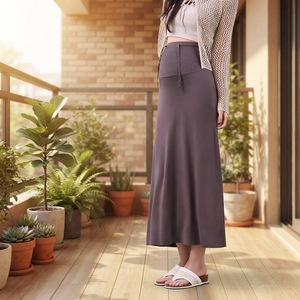 Abito <span class=keywords><strong>Premaman</strong></span> in Modal Primavera/Estate/Autunno Nuova Collezione Pupu Gonna Lunga a Vita Alta Taglie Forti Modellante a Trapezio Tinta Unita da Donna - Product Image 6