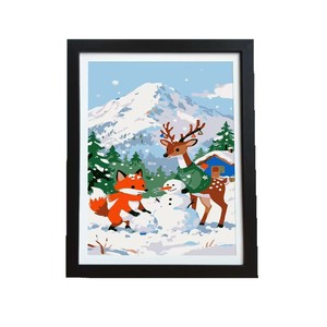 Nouveau kit de peinture numérique transfrontalier, jouet artisanal DIY, cadeau pour étudiants/enfants, thème de Noël, style nordique, cadre en bois - Product Image 5
