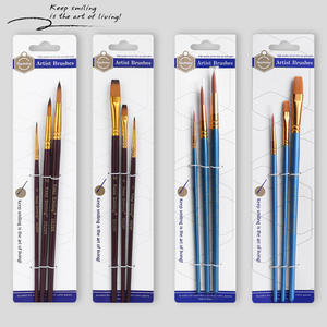Brosses à cheveux plates à manche en bois pratiques pour artistes ensemble <span class=keywords><strong>de</strong></span> peinture à l'huile acrylique aquarelle avec cheveux en nylon pour peintres - Product Image 1