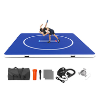 Tapis de lutte gonflable personnalisé 10 pieds x 10 pieds en PVC, piste d'air pliable, résistant à l'usure, tapis d'entraînement de gymnastique BJJ