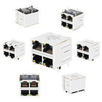 10/100 Base-T SMT Tab Down Tanpa Led RJ45 Jack Konektor Telepon dengan Magnetik