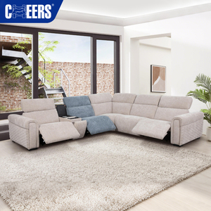 MANWAH CHEERS Ensemble de canapés modulaires inclinables en tissu, design moderne et élégant, pour salon de luxe, extensible, en bois - Product Image 1