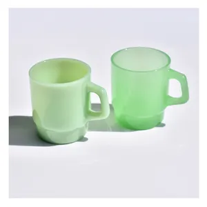 Venta al por mayor 400ml taza de vidrio coloreada corte hecho a mano de una sola pared reutilizable taza de vidrio de borosilicato