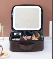 Trousse de Maquillage Portable 2026 avec Lumière LED et Miroir, Résistante à l'Eau, Sac de Maquillage Détachable, Boîte de Rangement à Fermeture Éclair