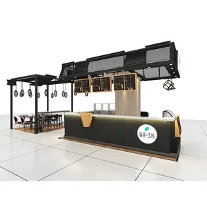 Coperta prodotti alimentari coffee shop chiosco di design con Led striscia di illuminazione per la vendita