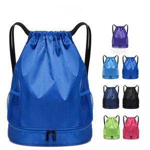 Sports Drawstring Backpack Mesh Custom Logo Fitness Drawstring Bags for Promotion