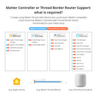 Zemismart Matter Over Thread Moteur de batterie intégré Compatible avec les tubes de 20mm/28mm HomeKit Google Home App Siri Control