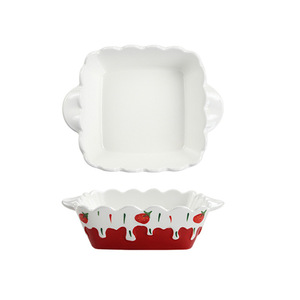 Assiette en céramique gaufrée fraise de haute qualité avec livraison gratuite, idéale pour la maison, résistante à la chaleur, et outils de cuisson pour - Product Image 1