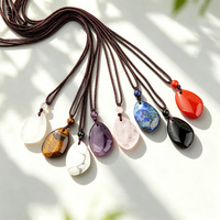 Pendentif en cristal naturel en forme de goutte d'eau, améthyste irrégulière, quartz rose, pierre de guérison pour la création de colliers et accessoires de bijoux DIY