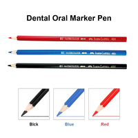 YOUYA DENTAL Marqueur intra-oral dentaire stérilisable pour la réparation de prothèses dentaires, crayon de traçage à mine rouge/bleue/noire, corps en bois