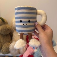 Peluche tasse à thé rayée UK JC, Amuseable Rosie Lea Mug of Tea, peluche douce en forme de tasse à café, mignonne pour enfants