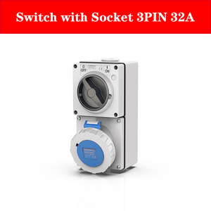 IP66 Cee ổ cắm 3pin 32A chuyển đổi ổ cắm Cee Outlet không thấm nước chuyển đổi ổ cắm kết hợp - Product Image 4