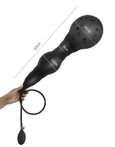 Enorme spina anale nera flessibile espandibile gonfiabile impermeabile 160g di testa innovativo prodotto del sesso - Product Image 6