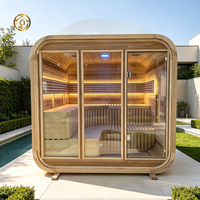 Dijual Sauna Uap Ozone Kering Kayu Solid Tradisional Modern untuk 2 Orang, Dilengkapi Panel Terapi Cahaya Merah