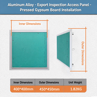 Plaque d'accès en aluminium blanc avec panneau de plâtre étanche vert, trappe d'inspection murale amovible pour plafond, porte carrée blanche pour cloison sèche
