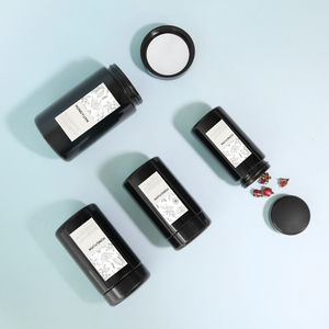 צנצנות זכוכית סיטונאיות 100ml 150ml 200ml 300ml שחורות UV גבוהות עגולות סגולה אטומות לריח פה רחב לאחסון - Product Image 3