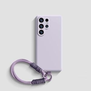 Funda de Silicona Líquida con Cordón para <span class=keywords><strong>Samsung</strong></span> <span class=keywords><strong>Galaxy</strong></span> S26 S25 Ultra S24 S23 Plus, Diseño de Lujo, Protectora para Teléfono Celular - Product Image 1