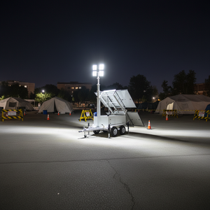 Torre de Iluminación LED Híbrida con Paneles Solares Móviles y Generador Diésel, Fuera de la Red, con Respaldo <span class=keywords><strong>Solar</strong></span>, Confiable entre Contratistas a Nivel Mundial - Product Image 1