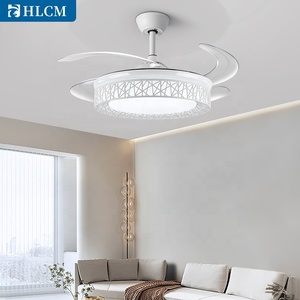 모던 노르딕 <span class=keywords><strong>LED</strong></span> 4-블레이드 화이트 천장 선풍기 조명 리모컨 DC 모터 가정 및 사무실용 디밍 가능 높은 CRI 90 36/42/48 인치 - Product Image 2