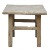 Meubles anciens en gros, table basse rustique en bois carrée, table d'appoint en bois
