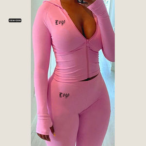 Conjunto Deportivo de <span class=keywords><strong>2</strong></span> Piezas para Dama Fabricantes 2025: Body, Chaqueta, Sudadera con Cierre y Pantalones Ajustados para Correr - Product Image 1