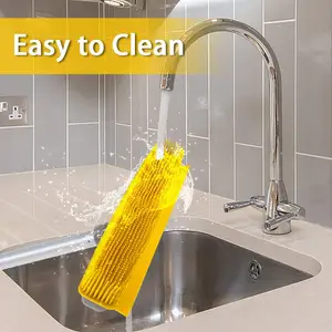 VIPaoclean Telescopic Handle Floor Brush Cleaning Rubber Soft Broom with Squeegee