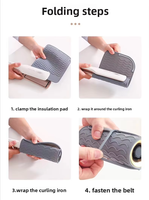 Tapis isolant thermique en silicone de 0,2 cm d'épaisseur pour outils de coiffure transfrontaliers, manchon anti-brûlure pour fers à boucler et plaques à lisser