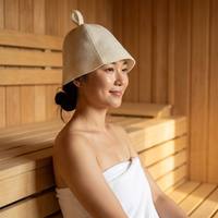 Gorro de Sauna de Fieltro Reciclado Verde al por Mayor con Logotipo Personalizado OEM ODM Directo de Fábrica para Baño de Vapor y Spa, Ideal para Banya Rusa
