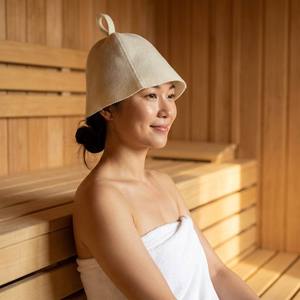 Chapeau <span class=keywords><strong>de</strong></span> sauna en feutre vert recyclé en gros, logo personnalisé, OEM ODM, directement <span class=keywords><strong>de</strong></span> l'usine, <span class=keywords><strong>bonnet</strong></span> <span class=keywords><strong>de</strong></span> <span class=keywords><strong>bain</strong></span> <span class=keywords><strong>de</strong></span> vapeur <span class=keywords><strong>pour</strong></span> banya russe - Product Image 4