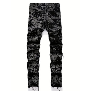 Pantalones Vaqueros de Pierna Recta para Hombre, Estilo Urbano Europeo y Americano, Lavado Desgastado, Cintura Media, Casuales, para Otoño - Product Image 2