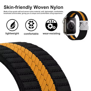 Boucle de parachute, tissu élastique, bande en nylon tressé pour <span class=keywords><strong>Apple</strong></span> <span class=keywords><strong>Watch</strong></span> 11, bracelets pour IWatch Ultra 3 49 mm - Product Image 3