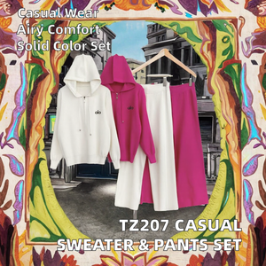 Conjunto de Pantalones Largos Casuales de Manga Larga para Mujer TZ207, de Poliéster No Tejido, Transpirable, Color Sólido, con Capucha, Novedad 2025 - Product Image 3