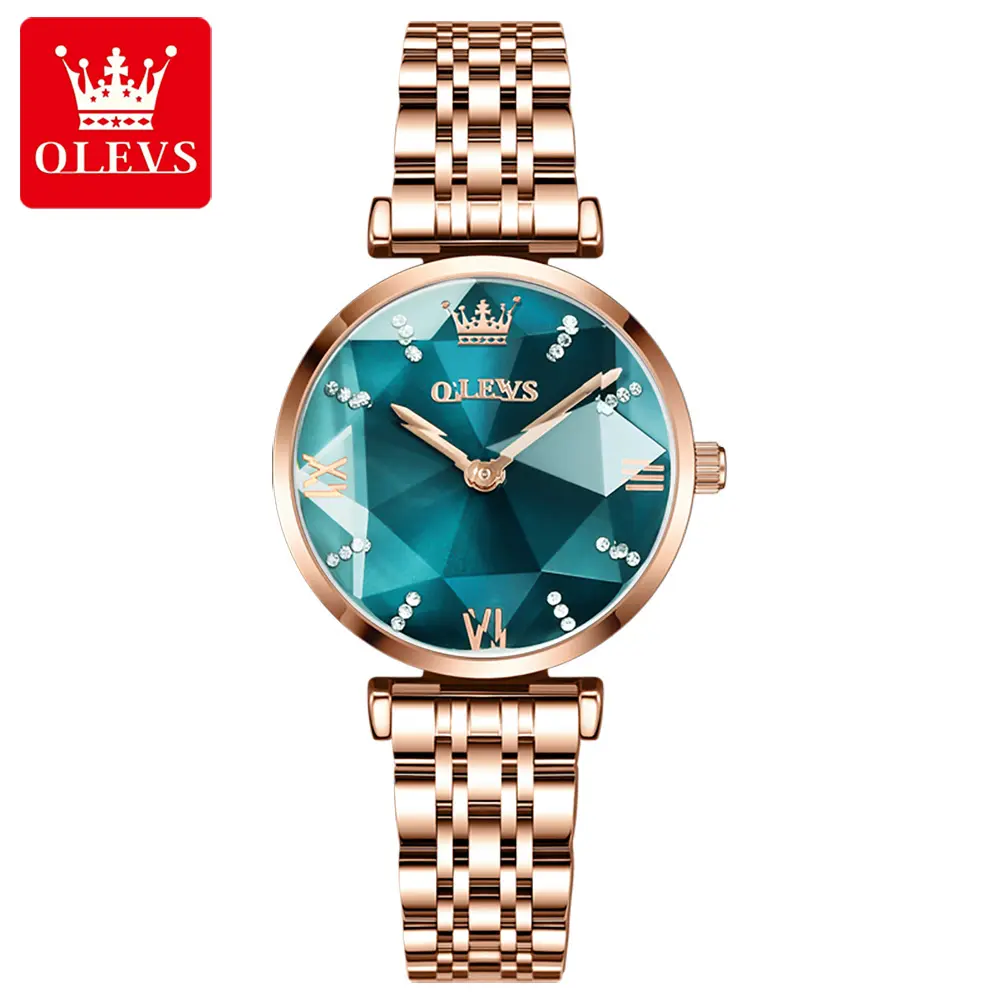 Olevs Fashion Casual Luxury Watch Women Waterproof Steel Mesh Strap Quartz Wrist Watch Women Watch