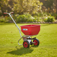 Esparcidor de Plataforma Manual Rojo Personalizable OEM, Tolva de ABS de 25L, Estructura de Acero Galvanizado, Herramientas para Césped Resistentes a la Corrosión para Todas las Estaciones