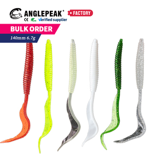 Señuelos de Plástico Suave de 6 Colores, 140mm 6.7g, PVC, Hundimiento Lento, con Atrayente, Cebo Artificial, Cola Rizada de Pala Grande, para Lubina - Product Image 1