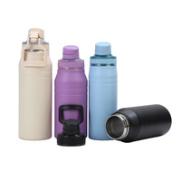 Bouteille d'eau sport isotherme en acier inoxydable avec logo personnalisé, capsule portable anti-fuite pour le camping